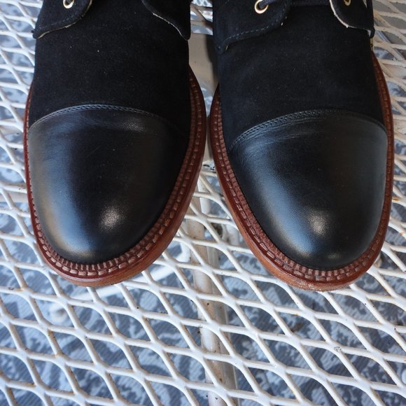 TAFT The Jack Boot Black Leather & Suede Lace Up Ankle Boots Size 40 (US 7) - Picture 2 of 8